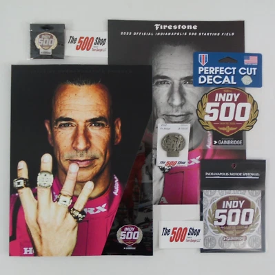 2022 Indy 500 Program w/ Line-Up Fan Pack Silver Pit Badge Event Pin Patch Decal - Image 1 of 4