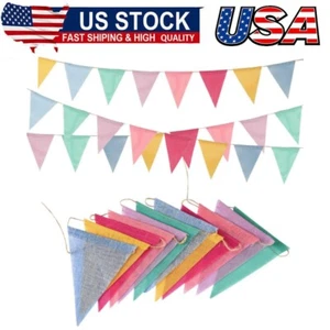 Pennant Banner Flags Pastel - Colorful Triangle Banners for Birthdays Easter - Picture 1 of 9
