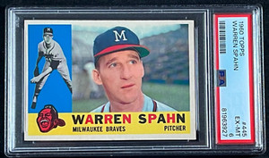1960 TOPPS WARREN SPAHN HOF #445 PSA 6