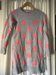 Gymboree Girls Sweater Dress size 12, Grey With Pink Dots - Picture 1 of 4