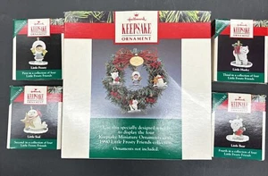 Lot of 5 1990 HALLMARK Little FROSTY FRIENDS MEMORY WREATH with boxes. No Stand - Picture 1 of 11