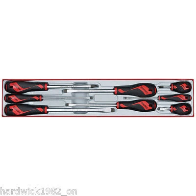 Teng Tools 8 Piece Screwdriver Set In Case Phillips Slotted Flat - Image 1 of 4