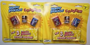 Topps Wacky Packages Erasers Lot of 2 Each Package has 6 (3 Mystery) NEW Sealed - Picture 1 of 2