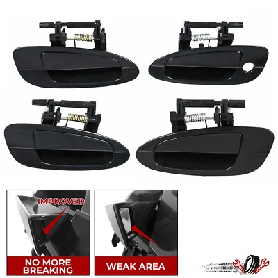 4PCS For 2002-06 Nissan Altima Door Handle Smooth Black Exterior Outside Kit Set - Image 1 of 4