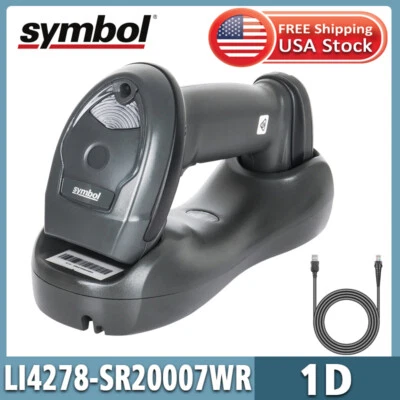 Symbol LI4278-SR20007WR Bluetooth 1D Handheld Wireless USB Barcode Scanner Kit - Image 1 of 4