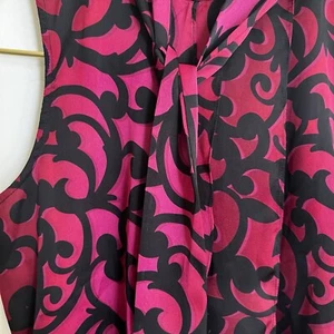 Nue Options Blouse Top Sleeveless Pink Black Size PM with Bow Dressy Vintage - Picture 1 of 13
