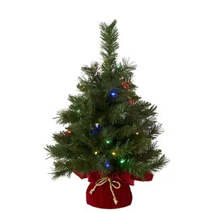 Pre-lit Artificial Mini Christmas Tree | Includes Multi-Color LED Lights and ... - Picture 1 of 5