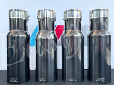 PUNTAS DE ESCAPE BMW M3 E92 E93 EXTENDIDO M LOGOTIPO 80MM SOMBRA NEGRO ACERO INOXIDABLE 210mm Foto 1 de 4