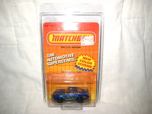 MIP 1978 Matchbox TP-122 #3 Porsche Turbo, Blue w Yellow Stripes 1987 Card/Pack - Picture 1 of 7