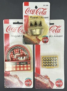Neu im Karton Menge 3 Coca Cola Magnet Coke Soda Pop Flaschen Schachbrett Picknick - Bild 1 von 6