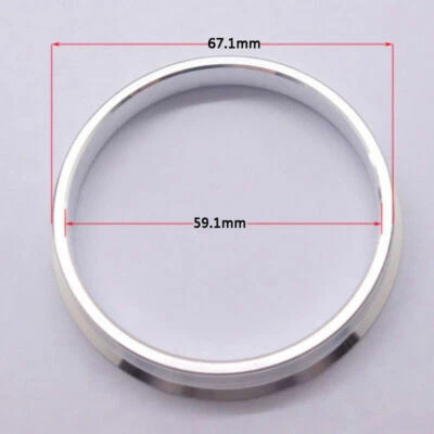 4pcs Aluminum Alloy Wheel Bore Spacer Car Hub Centric Rings 67.1OD to 59.1ID - Image 1 of 4