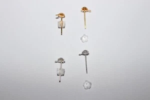 Lot de 10,20.. clous 50%dorés - 50%argentés + fermoirs plastiques en forme fleur - Imagen 1 de 5