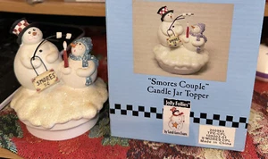 Midwest Cannon Falls Snowman Smores Candle Jar Topper - Picture 1 of 4