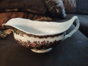 Johnson Brothers Gravy Boat Friendly Village Apple Blossoms Casa Granero Escena - Imagen 1 de 9