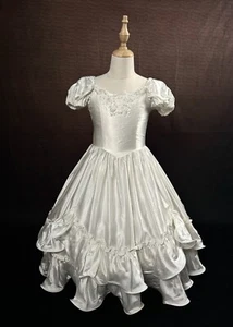 Beautiful Child’s Vintage Satin Flower Girl Formal Dress Sz 4 - Picture 1 of 4