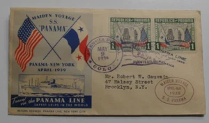 STAMPMART : PANAMA LINE MAIDEN VOYAGE 1939 STEAMSHIP COVER USED TO NY USA - Picture 1 of 2