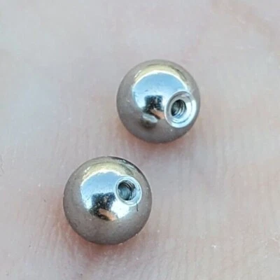 2 Surgical Steel High Polish 18g 16g 14g Externally Threaded Replacement - Image 1 of 4