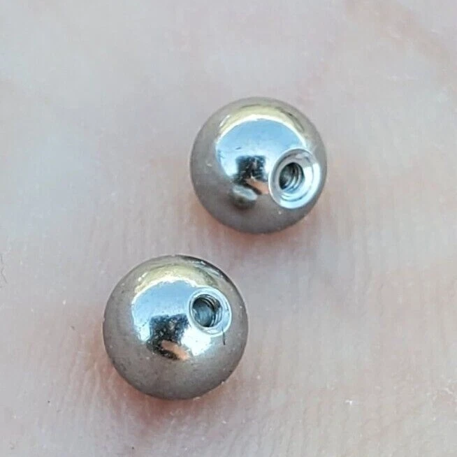 2 Surgical Steel High Polish 18g 16g 14g Externally Threaded Replacement - Image 1 of 4