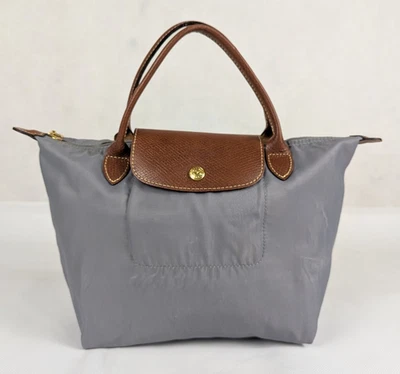 Authentic Longchamp Le Pliage Gray Bag – Used Nylon Tote, 100% Genuine! - Image 1 of 4
