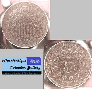 Antik⌛US Phil Mint Shield Nickel 5 Cent🪙1869🪙1st US Nickel 5c - Bild 1 von 6