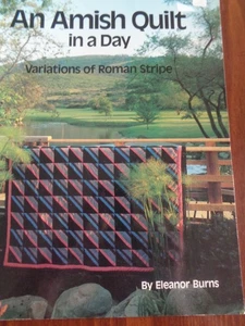 AN AMISH QUILT IN A DAY VARIATIONS OF ROMAN STRIPE PATTERN BOOK ELEANOR BURNS - Picture 1 of 3