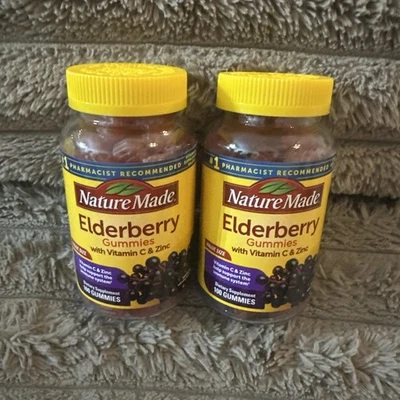 2 Nature Made ELDERBERRY with Vitamin C Zinc 100 GUMMIES Immune Support 2027 jul - Image 1 of 3