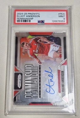 ELLIOT ANDERSON 2024-25 Panini Prizm Auto PSA 9 - Image 1 of 2