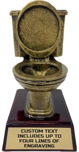 Toilettenpokal. Loser Award, Last Place Golden Toilet Trophy. Kostenlose Gravur - Bild 1 von 4