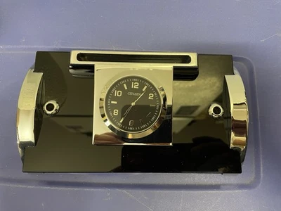 Citizen Executive Suite Desk Clock, Silver-Tone with Pen & Business Card Holder - Image 1 of 4