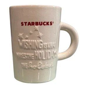 Starbucks 2010 Holiday Coffee Mug – White Embossed Ceramic – Vintage 10 oz - Picture 1 of 8