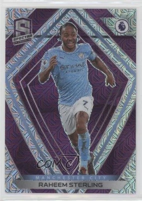 2020 Panini Chronicles Spectra Premier League Purple Mojo Prizm Raheem Sterling - Image 1 of 2