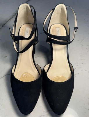 Cole Haan Grands 蕾丝鞋高跟鞋女式 11B 黑色楔形鞋跟 W08692 舒适 — 第 1/4 张图片