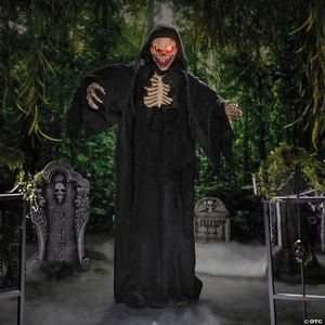 WAIT 4 IT! HALLOWEEN 2025 PROP SKELETAL BLACK CLOAK REAPER ANIMATRONIC PRESALE - Picture 1 of 2