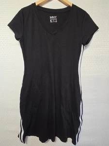 Marc New York Performance Black Short Sleeve V-Neck Dress L Large Side Stripe... - Picture 1 of 8