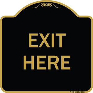Designer Series - Exit Here Heavy Gauge Aluminum Architectural Sign - Picture 1 of 7
