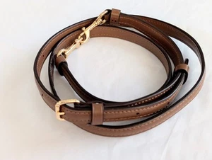 Coach Crossbody Replacement Strap Adjustable Brown Smooth Leather Gold Tone 50" - Picture 1 of 11