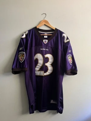 锐步巴尔的摩乌鸦队 Willis McGahee #23 缝合紫色 NFL 男式 54 码 — 第 1/4 张图片
