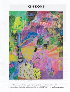 Pubblicità stampa KEN DONE testa di corallo viola galleria d'arte 2017 - Foto 1 di 1