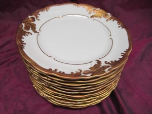 12 antike Wawel Walbrzych Polen Porzellan Brotteller mit Goldrand 6,75" - Bild 1 von 6
