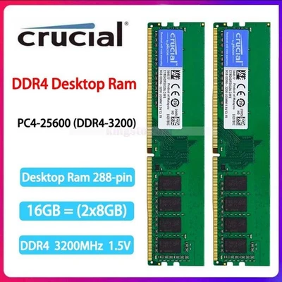 MARKENLOS Crucial 16GB=2x8G DDR4 3200 PC4-25600 288pin Desktop Speicher CT8G4DFS832A. C8FE