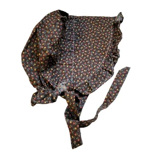 Gorro Micro Floral Calico Cosido a Mano Estilo Pradera Granja País Años 1800 Talla Infantil - Imagen 1 de 3