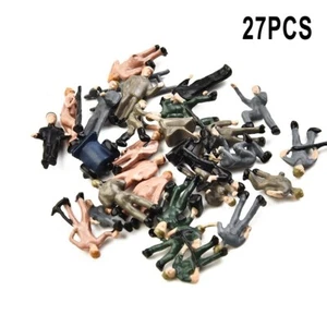 27pcs Set Ho Scale 1:87 Model Train Layout Painted Figures Railway Worker People - Picture 1 of 16