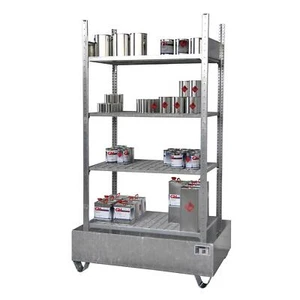 Kleingebinderegal mit Auffangwanne 3021-4E, verzinkt BAUER - Bild 1 von 1