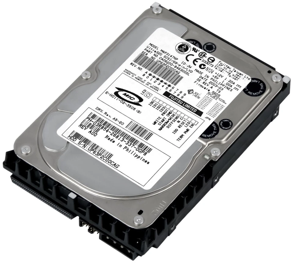 Hard Dell 03R854 3R854 MAP3147NP 147GB 10000U/Min 8MB SCSI 68pin 3.5 " Inch - Image 1 of 3