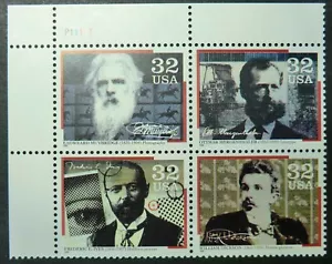 3061 - 3064 MNH 1996 32c Inventors PB Muybridge Mergenthaler Ives Dickson Edison - Picture 1 of 1
