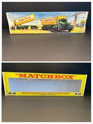 Matchbox Lesney King Size K 16 Dodge Twin Dumper Empty Repro Box. - Image 1 of 4