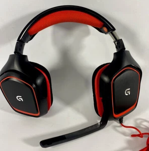 Logitech G230 Stereo Gaming Wired Headset Boom Mic Noise Cancelling Black Red - Picture 1 of 2
