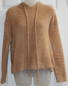 Forever 21 Camel Colored Hooded Sherpa Fleece Teddy Long Sleeve Plush Hoodie S - Picture 1 of 5