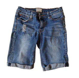 Hudson Girls Roll-Up Distressed Denim Blue Jean Shorts Size 14 Skimmer - Picture 1 of 3
