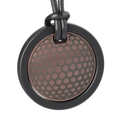 Collar Colgante Diseño Ernste K660.S Inoxidable Con Anillo Externo Y Cuero Foto 1 de 3